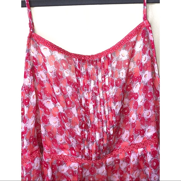 Sheer Floral Tank Top Blouse Large - Picture 5 of 8